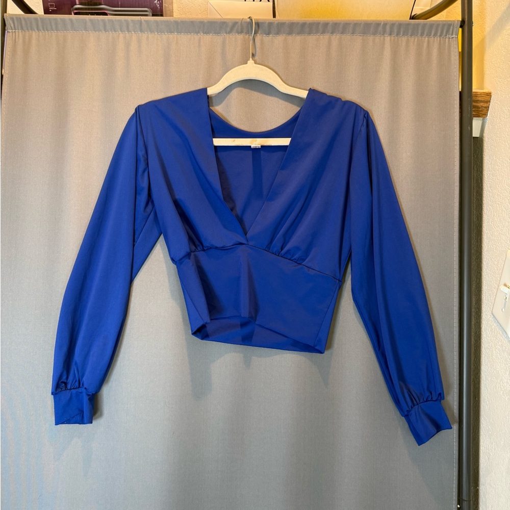 Sozo Royal Blue V-Neck Blouse